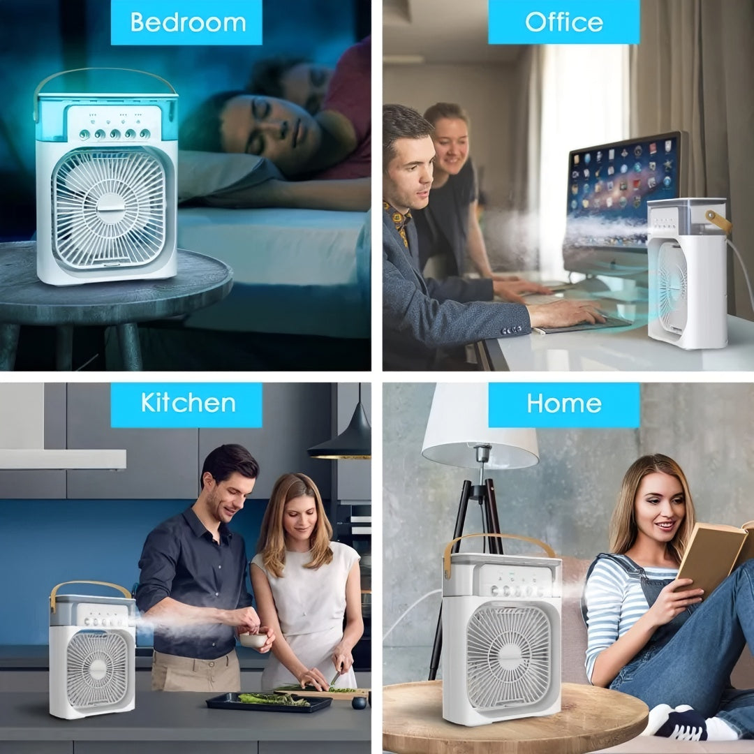 Portable Air Cooling Fan With Mist Spray  storeur