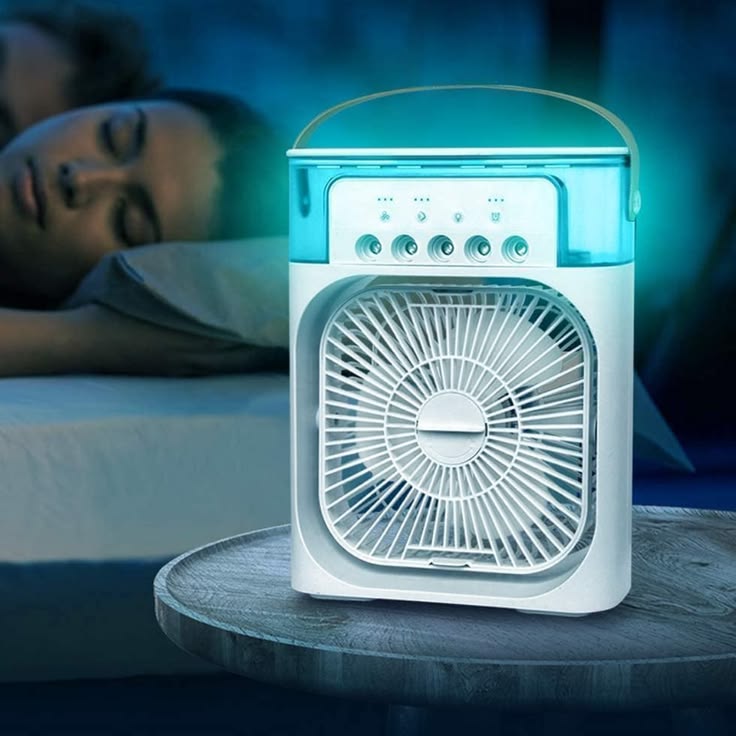 Portable Air Cooling Fan With Mist Spray  storeur
